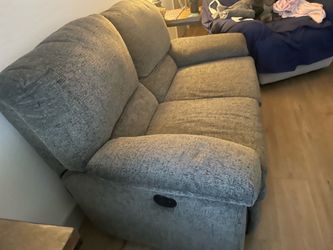 Gray Fabric Reclining Sofa