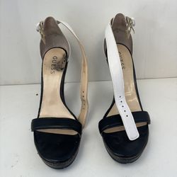 Guess Black Wedges With White Strap