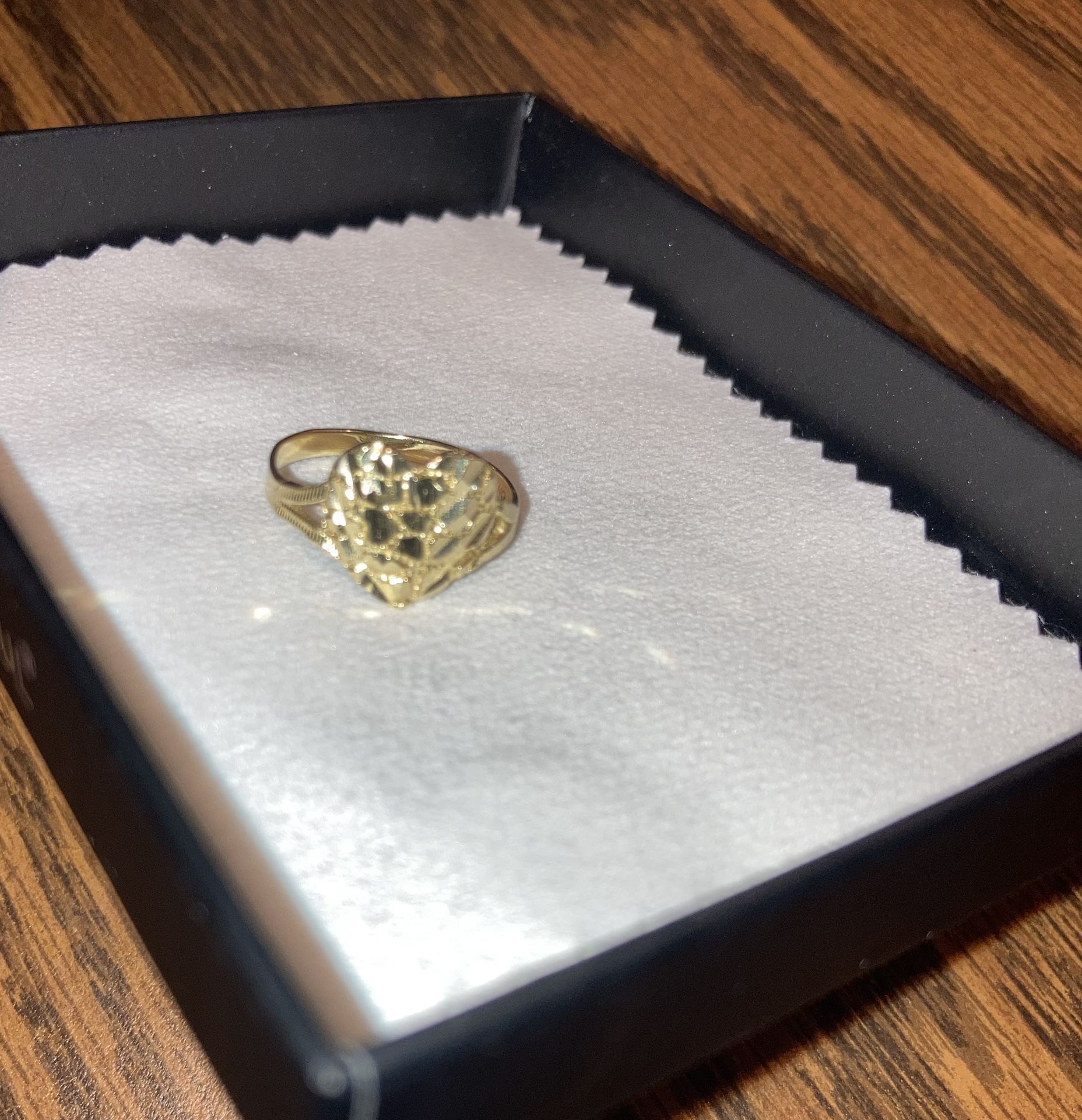 14K Gold Heart Nugget Ring