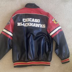 Chicago Blackhawks Leather Jacket XL