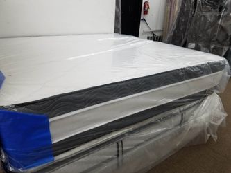 King size 15 inches jumbo pillowtop mattress with split boxspring special