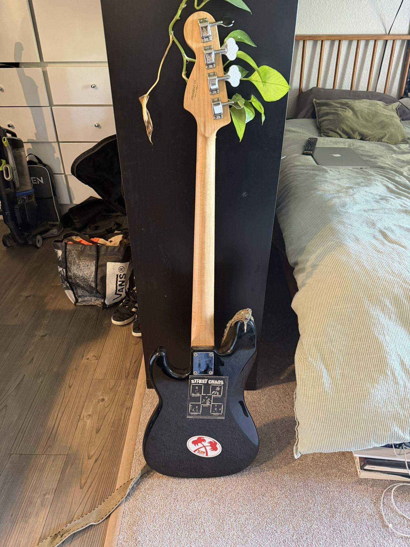 Bass And Guitar With Amplifier