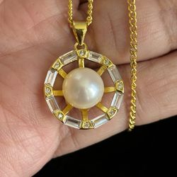 24” Natural Pearl Necklace 