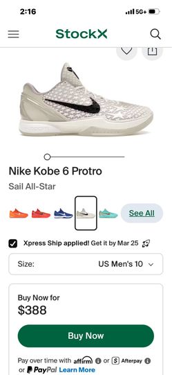 Nike Kobe 6 Protro Size 10