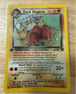 Dark Dugtrio Pokémon Card Team Rocket 1st Edition Holo