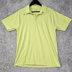 Rhone Reign Polo Shirt Mens Medium Yellow Stretch Short Sleeve Golf Athleisure
