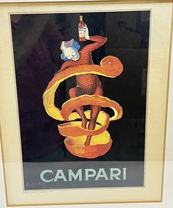 Vintage Campari Framed Print/ Poster Art 17 X 21”