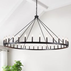 New and the box 36 light wagon chandelier