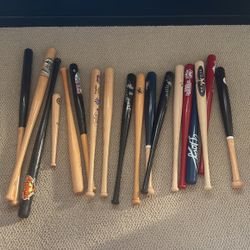 Baseball Mini Bats, collection of 18
