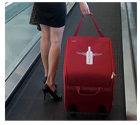 Insulated Wine Carrier Tote Bag Cooler On Wheels for Up To 12 Bottles XL