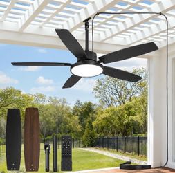 52" Outdoor Ceiling Fans with Light and Remote IP65 Wet Rated Waterproof - B315