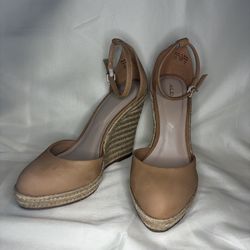 Tan wedge heels