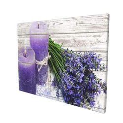 Purple Candles And Lavender Flower Wall Decor Painting Pictures Print Framed Canvas Prints Artwork Wall Art, 16x12 Inch