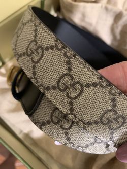 Gucci Thin belt with Double G buckle Marmont Supreme Canvas 