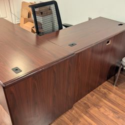 HON Office Desk L Shape + Chair