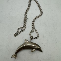 Sterling Silver Dolphin Necklace 