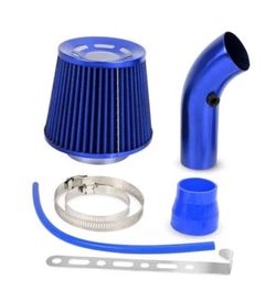 BARTOO 3'' Cold Air Intake Kit Aluminum Automotive Cold Air Intake Pipe Blue