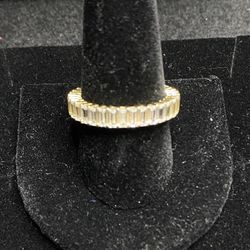 925 Silver (gold Over Silver) cz Eternity Ring Size 10