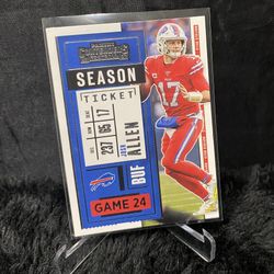 2020 Panini Contenders Josh Allen Season Ticket #90 Buffalo Bills