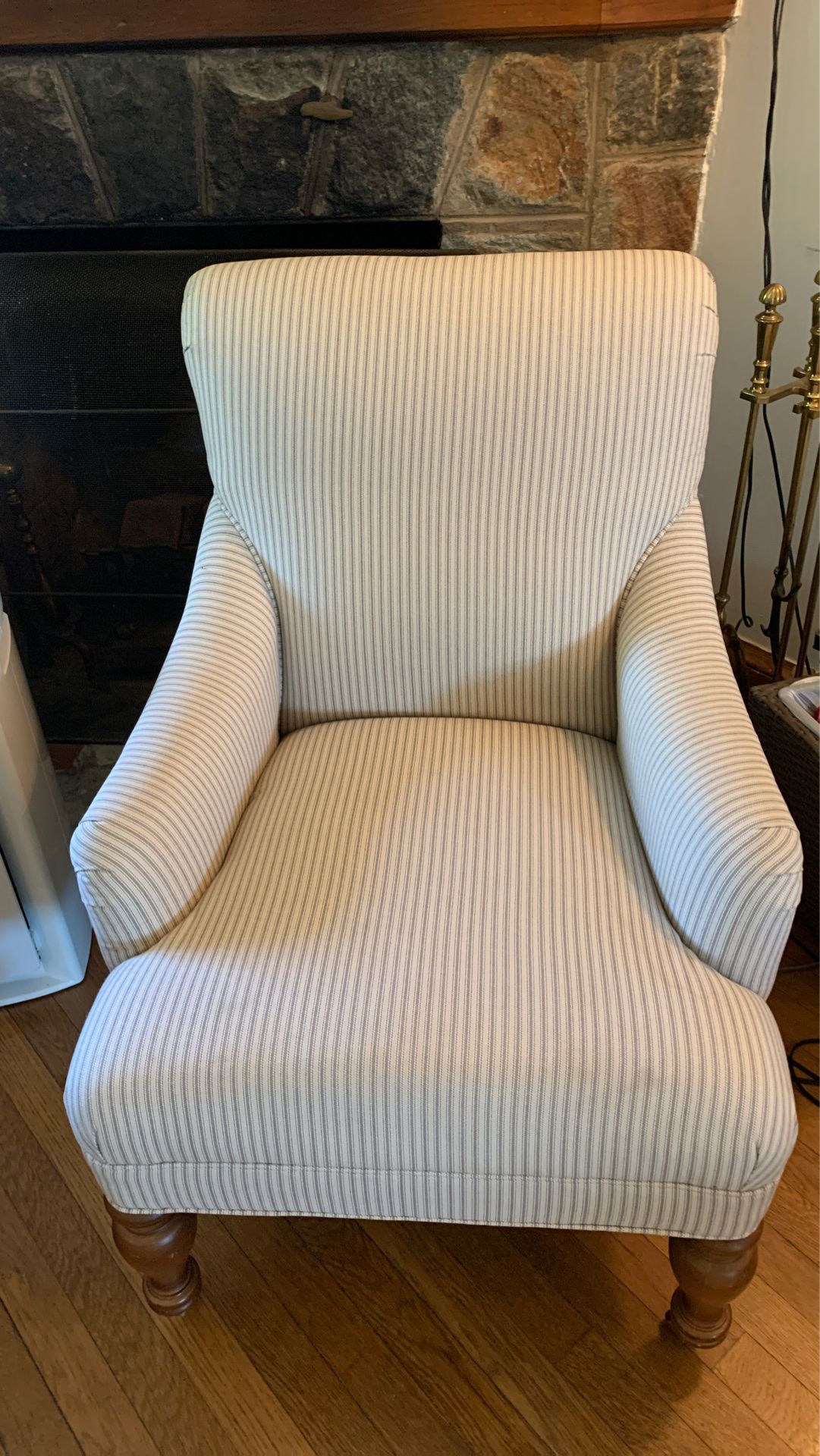 Vintage Pinstriped Lounge Chair