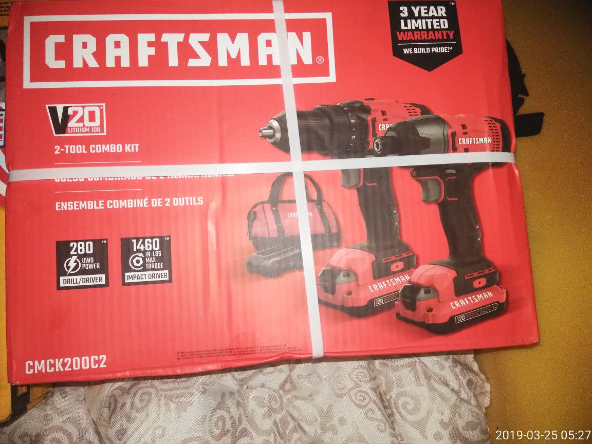 New Craftsman drill/ driver combo with bag