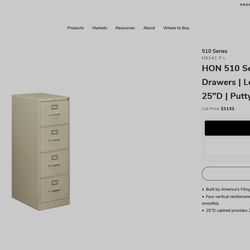 HON 510 Series Vertical File 🗄️ | 4 Drawers | Legal Width