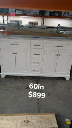 60in Double Bathroom Vanity with Top and Faucets