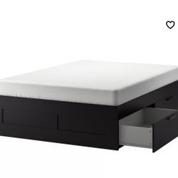 BRIMNES Bed frame with storage