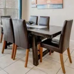 Pottery Barn table with 8 chairs