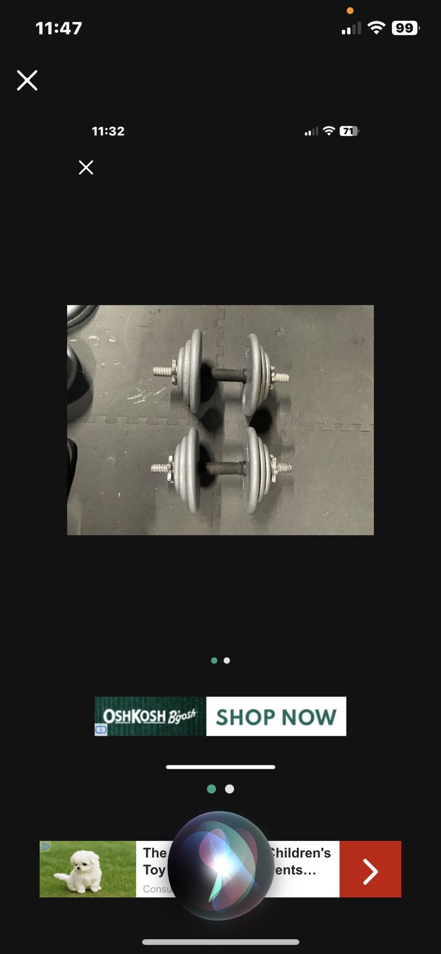 Dumbbells.        60 Dollars 