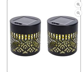 Solar Fence Lights,Solar Mandala Lights Outdoor,Solar Lights For Fence,Dusk to Dawn Auto On/Off Solar Decor Lamp with Floral Cutout Pattern(2PCS)