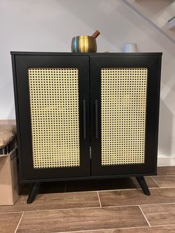 Wayfair cabinet with rattan doors