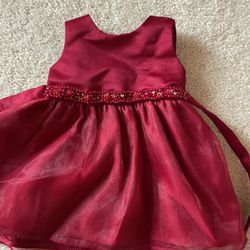 Burgundy doll dress