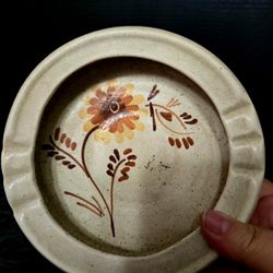 Vintage MCM LAPID ISRAEL STONEWARE Pottery Signed BATIA Ashtray 