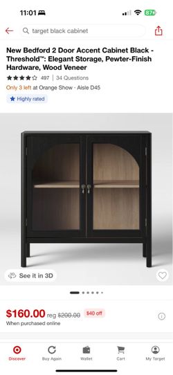 Threshold black cabinet