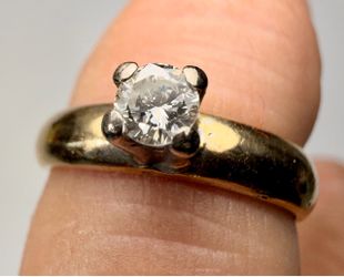 18K Yellow Gold Diamond Solitaire Ring – 4.28g – Approx. Size 6.25