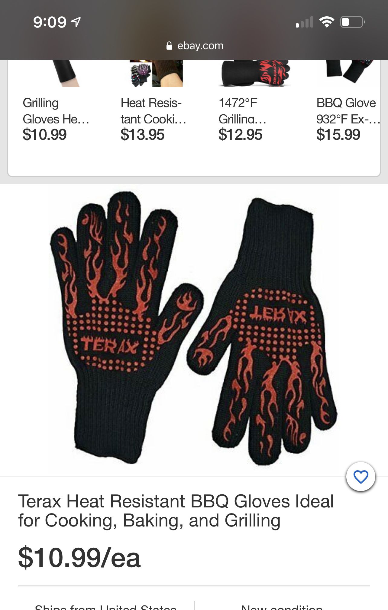 Terax BBQ Grilling Cooking Gloves