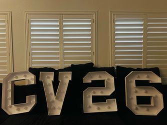 Letters with lights and remote control for lights
