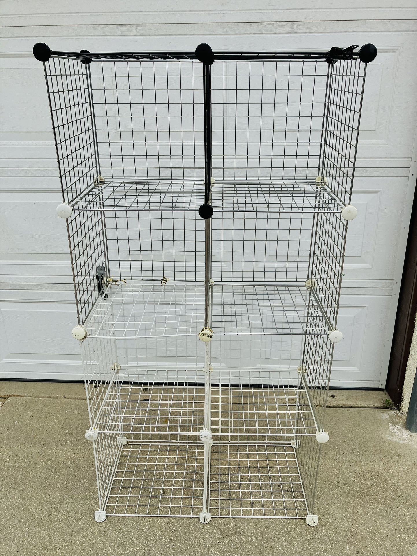 Wire Cube Storage Organizer 12x24x48h, Closet Organizers and Storage, Metal Cube Storage Adjustable Stackable Shelves Cabinet