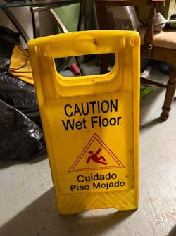 Yellow Caution Wet Floor Sign