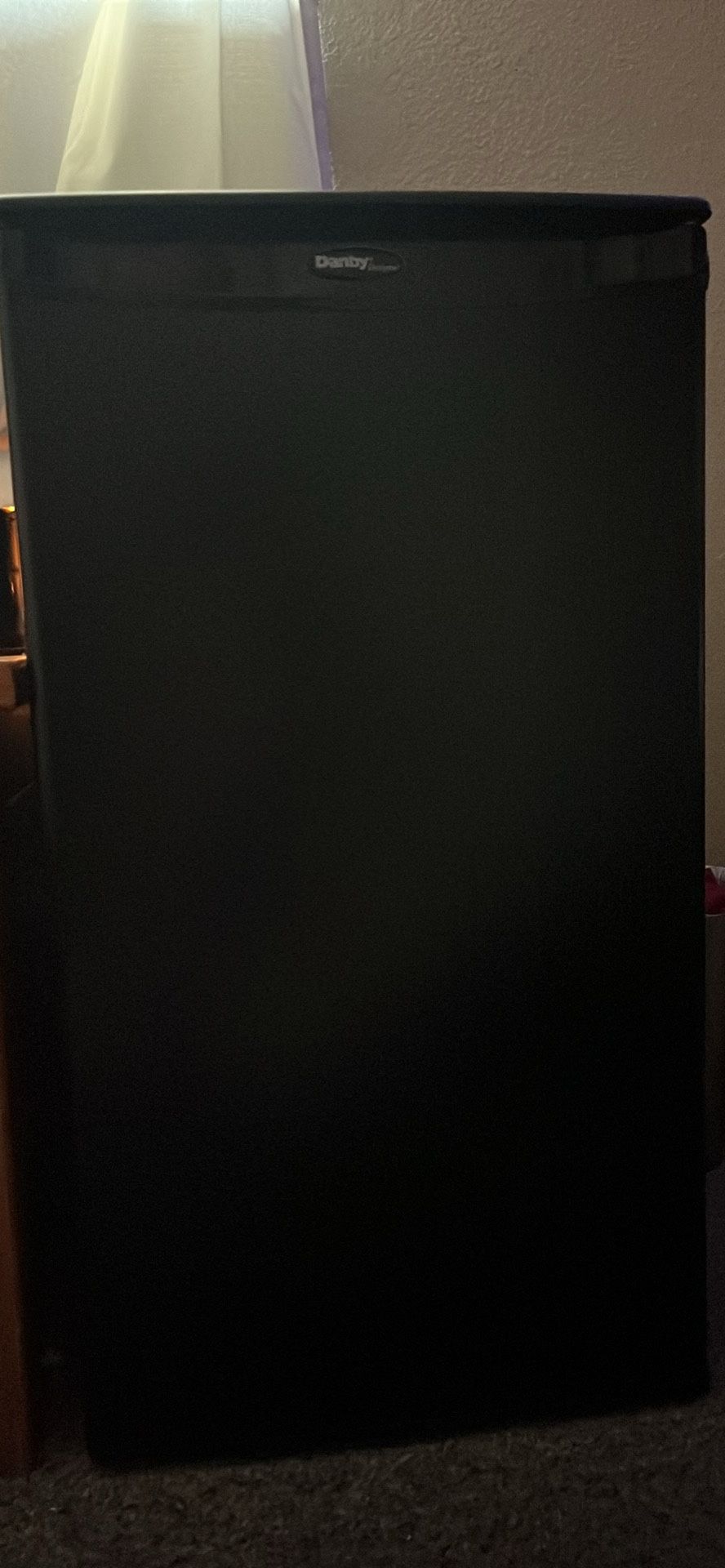 Black mini fridge