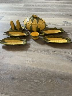 Four piece corn set with salt and pepper shakers