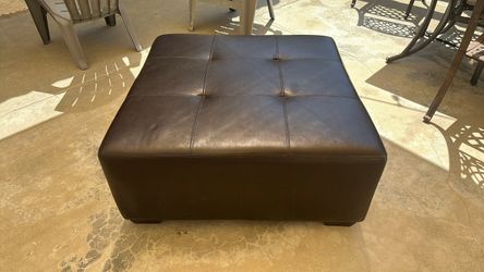 Leather ottoman