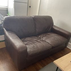 Free brown leather couch