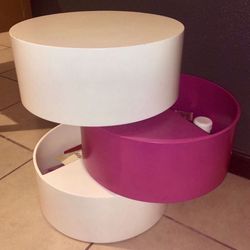 Drawers Coffee Table Closet Furniture Pink White Make up Beauty Accessoires