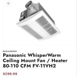 Panasonic WhisperWarm Ceiling Mount Fan /Heater