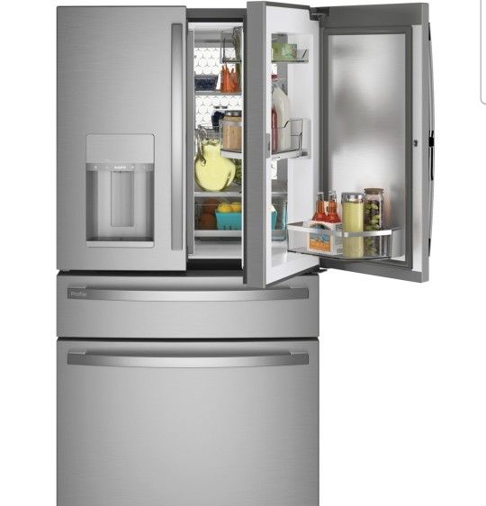 Great Condition GE Profile 27.9 Cu. Ft Refrigerator with Door in Door, Depth 36 3/4, Height 69 7/8