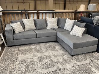 Sale !! Grey L Shape Sectional Sofa With Pillows - 0 Down Financing & Free Delivery