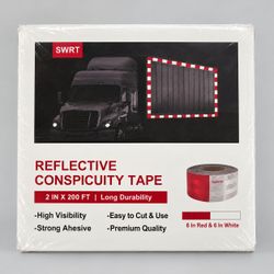 New SWRT Red & White Reflective Tape – 2 Inch x 200 Feet