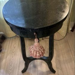 Antique Lyra End Marble Table